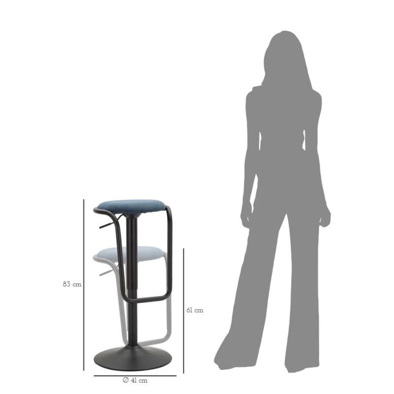 TABOURET DE BAR RÉhausseur DESTINY NAVY CM Ø 41X61-83