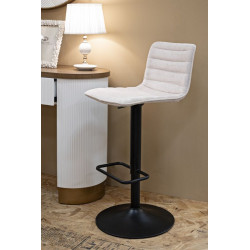 Tabouret de bar haut relevable blanc 43 x 49,5 x 85,5-107 cm (assise 61-82,5 cm) lot de 2
