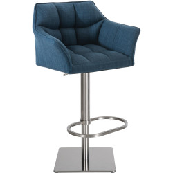 Tabouret de bar Damaso E en tissu bleu