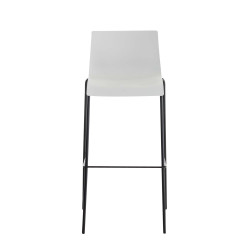 Lot de 2 tabourets de bar en plastique Hoover avec cadre noir à 4 pieds