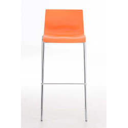 Tabouret de bar chromé Hoover avec cadre à 4 pieds orange