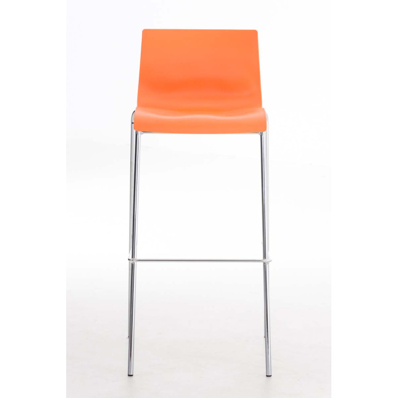 Tabouret de bar chromé Hoover avec cadre à 4 pieds orange