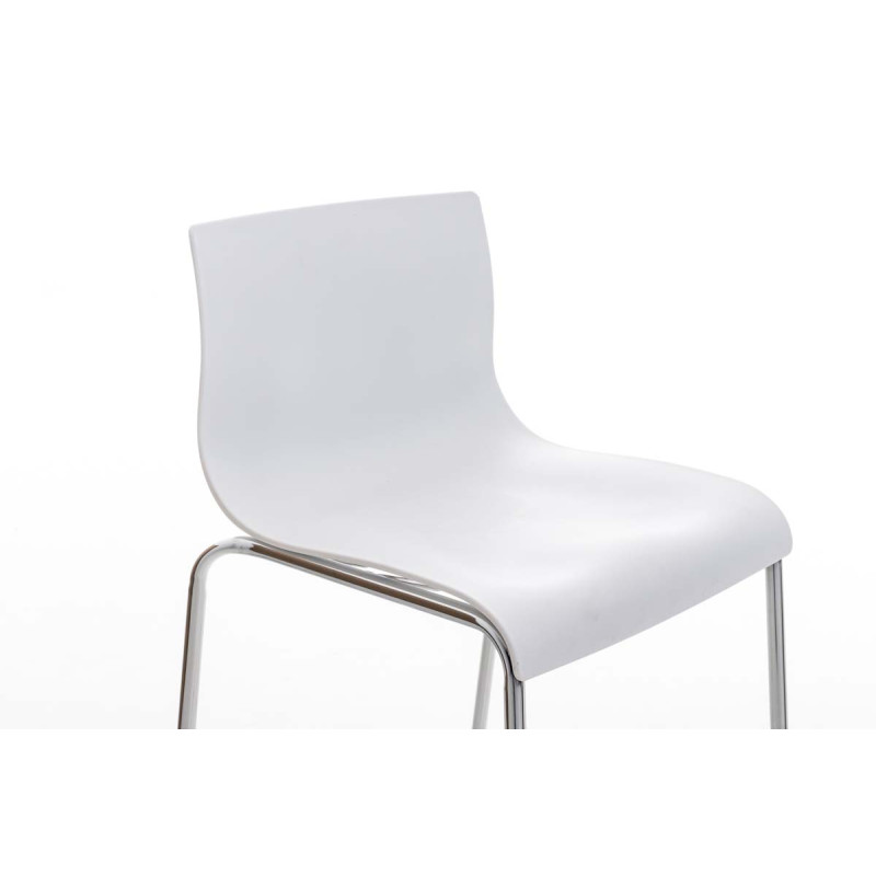 Tabouret de bar chromé Hoover avec cadre blanc à 4 pieds