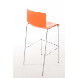 Tabouret de bar chromé Hoover avec cadre à 4 pieds orange