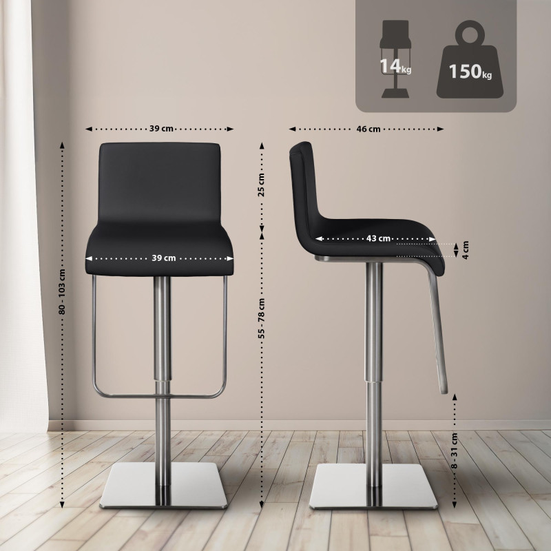Tabouret de bar Limon E noir