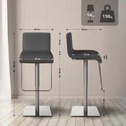 Tabouret de bar Limon E gris
