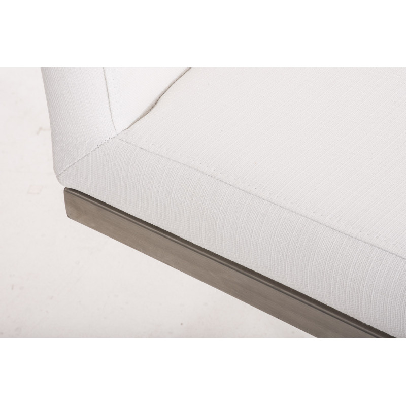 Tabouret de bar Paros en tissu blanc