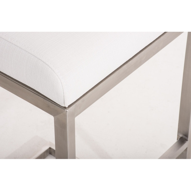 Tabouret de bar Paros en tissu blanc
