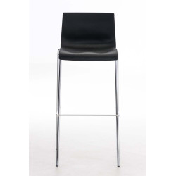 Tabouret de bar chromé Hoover avec cadre noir à 4 pieds
