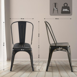 Chaise Benedikt antique noir-or