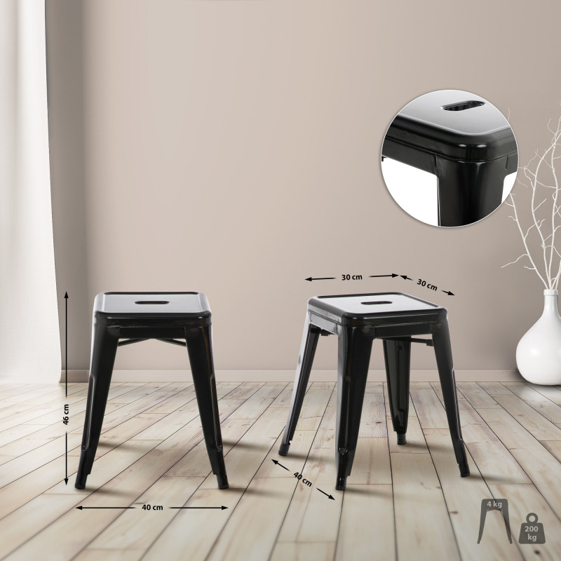 Tabouret Armin noir