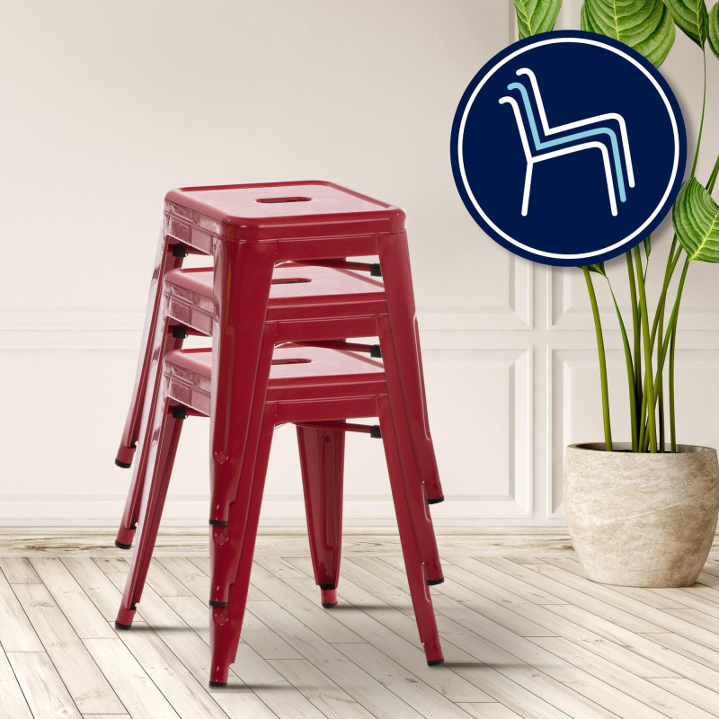 Tabouret rouge Armin
