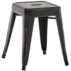 Tabouret Armin antique noir-or