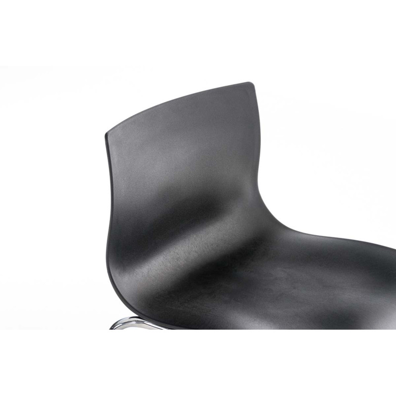 Tabouret de bar chromé Hoover avec cadre noir à 4 pieds