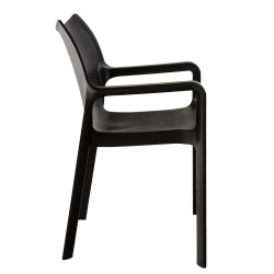 Lot de 2 chaises empilables DIVA noires