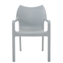 Lot de 2 chaises empilables DIVA gris clair