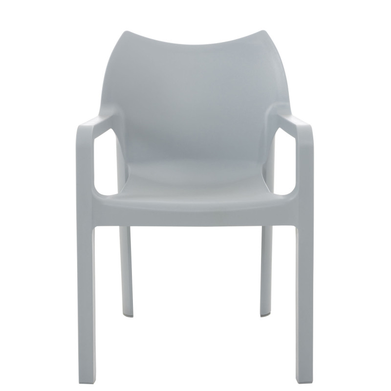 Lot de 2 chaises empilables DIVA gris clair