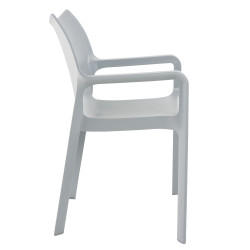 Lot de 2 chaises empilables DIVA gris clair