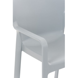 Lot de 2 chaises empilables DIVA gris clair