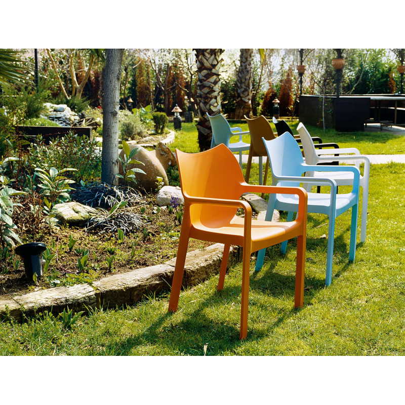 Lot de 2 chaises empilables DIVA gris clair