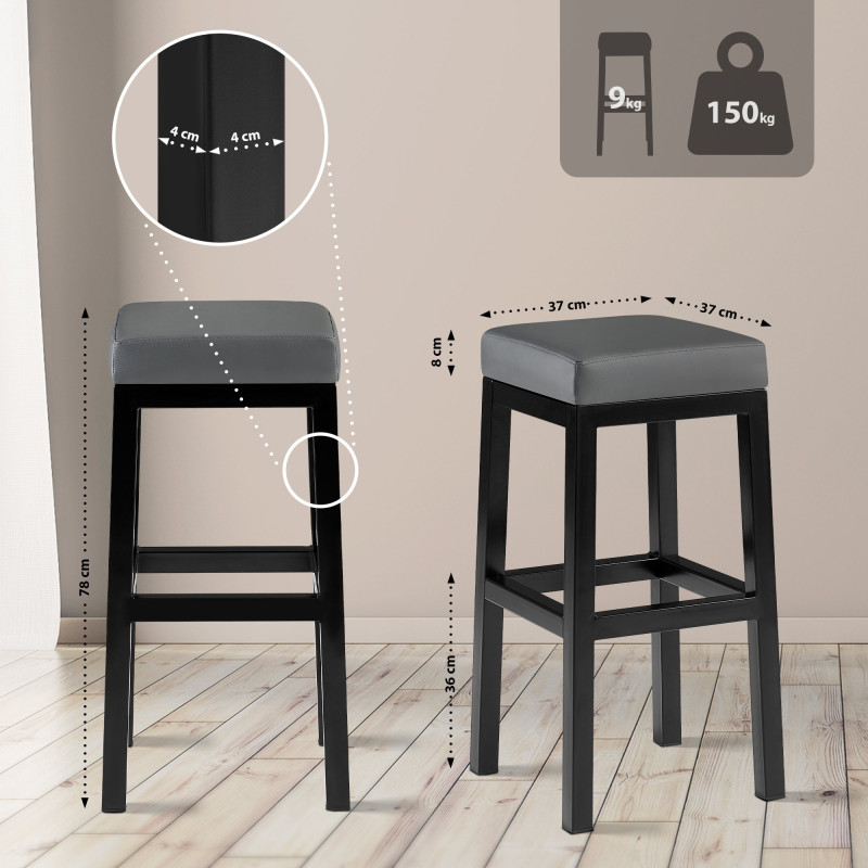Tabouret de bar Taylor B80 gris