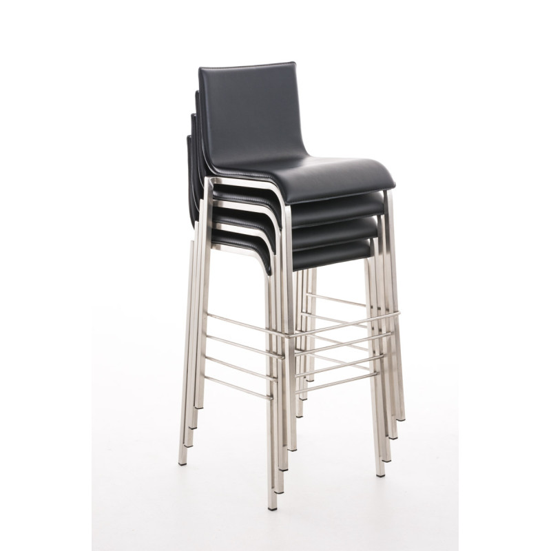 Tabouret de bar Avola cuir plat B78 noir