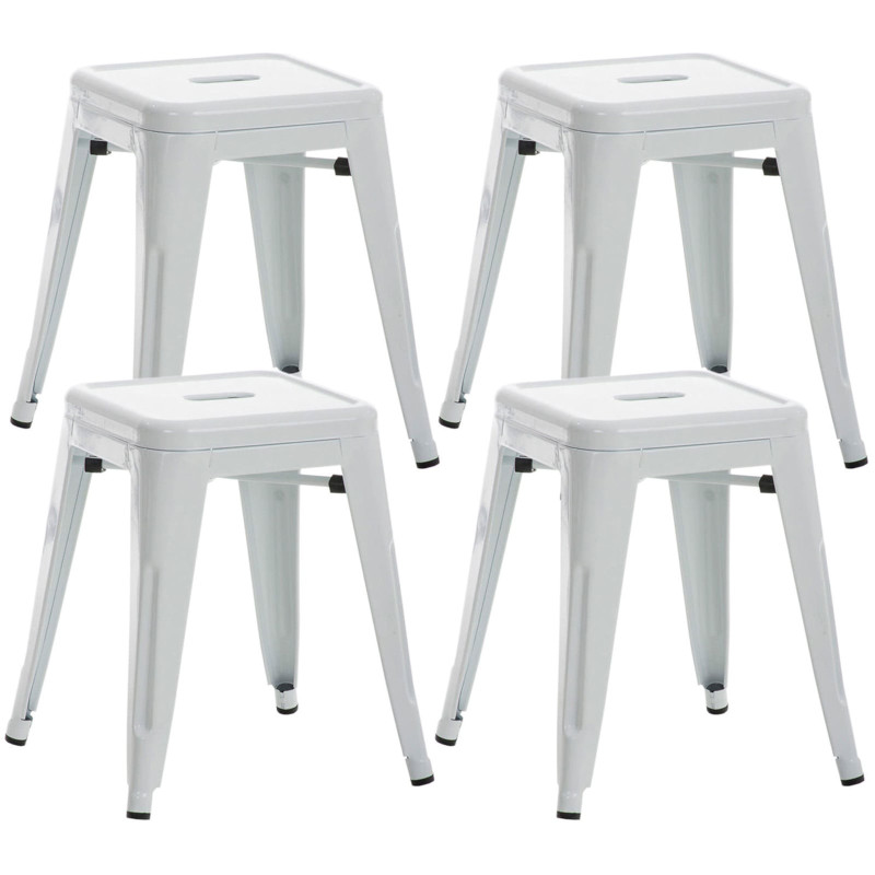 Ensemble de 4 tabourets blancs Armin