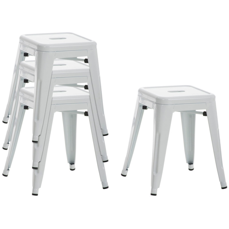 Ensemble de 4 tabourets blancs Armin