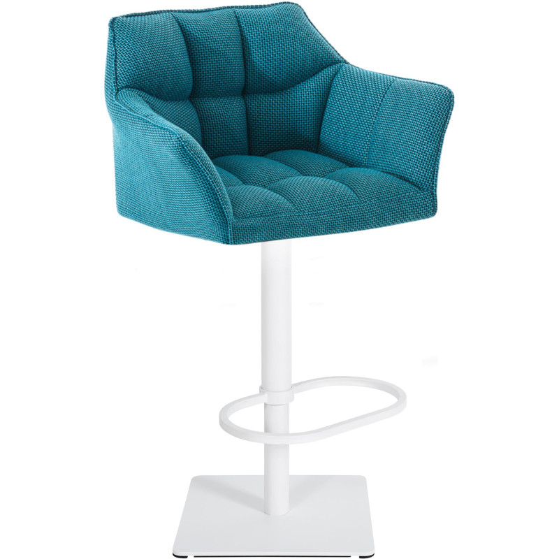 Tabouret de bar Damaso W tissu turquoise