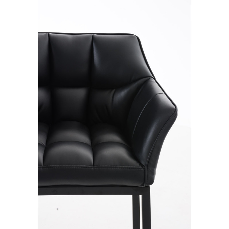 Tabouret de bar Damaso B avec structure à 4 pieds noir