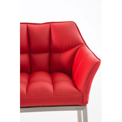 Tabouret de bar Damaso E avec structure à 4 pieds rouge