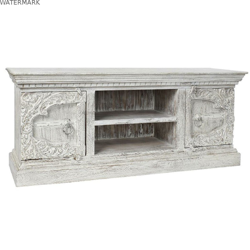 Meubles de télévision DKD Home Decor 8424001858347 Métal Blanc Bois de manguier 160 x 40 x 65 cm Meubles de télévision DKD Home Decor 8424001858347 Métal Blanc Bois de manguier 160 x 40 x 65 cm