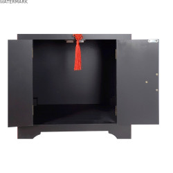 Table de Nuit DKD Home Decor Sapin Rouge Noir Bois MDF 45 x 34 x 66 cm