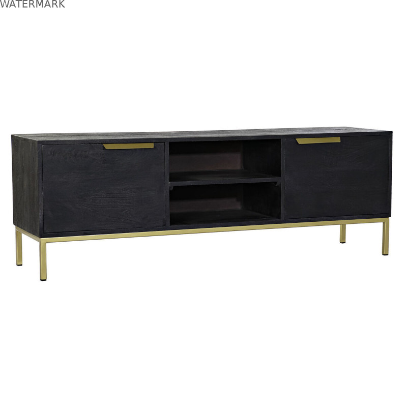 Meubles de télévision DKD Home Decor Noir Métal Doré Bois de manguier (147 x 40 x 51 cm) Meubles de télévision DKD Home Decor Noir Métal Doré Bois de manguier (147 x 40 x 51 cm)