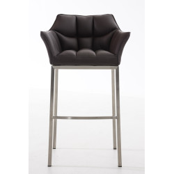 Tabouret de bar Damaso E avec piètement à 4 pieds brun