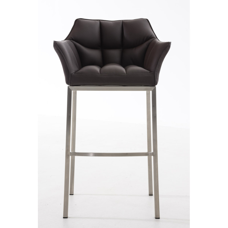 Tabouret de bar Damaso E avec piètement à 4 pieds brun