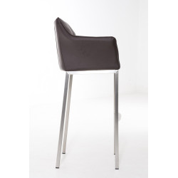 Tabouret de bar Damaso E avec piètement à 4 pieds brun