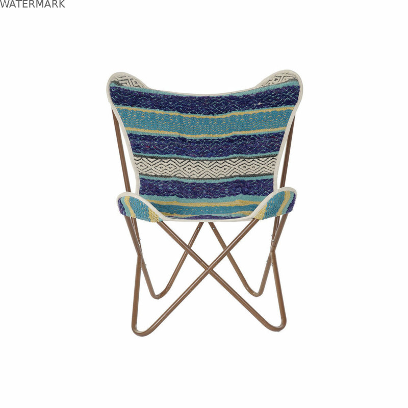 Siège DKD Home Decor Multicouleur Blue marine Fer 74 x 65 x 90 cm