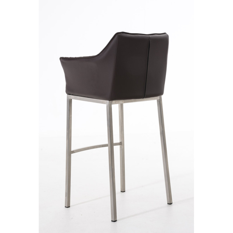 Tabouret de bar Damaso E avec structure à 4 pieds marron