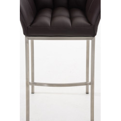 Tabouret de bar Damaso E avec structure à 4 pieds marron