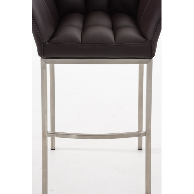 Tabouret de bar Damaso E avec structure à 4 pieds marron