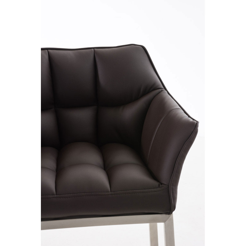 Tabouret de bar Damaso E avec piètement à 4 pieds brun