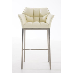 Tabouret de bar Damaso E avec piètement à 4 pieds crème