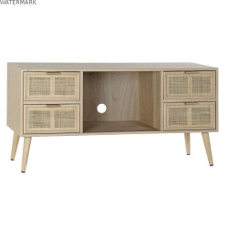 Meubles de télévision DKD Home Decor Multicouleur Naturel Bois de paulownia Bois MDF 120 x 42 x 60 cm