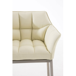 Tabouret de bar Damaso E avec piètement à 4 pieds crème