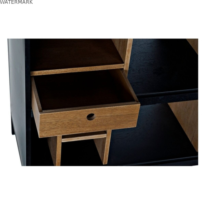 Buffet DKD Home Decor Alvin Noir Naturel Fer Frêne 160 x 40 x 75 cm