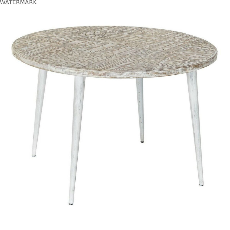 Table d'appoint DKD Home Decor 8424001820115 75 x 75 x 50 cm Doré Métal Blanc Bois de manguier (75 x 75 x 50 cm) Table d'appoint DKD Home Decor 8424001820115 75 x 75 x 50 cm Doré Métal Blanc Bois de manguier (75 x 75 x 50 cm)