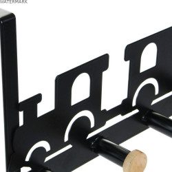 Porte-manteaux pour portes DKD Home Decor 8424001835546 Train Blanc Noir Métal Bois MDF 28,5 x 8,5 x 16,5 cm (2 Unités)