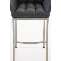 Tabouret de bar Damaso E avec piètement à 4 pieds gris