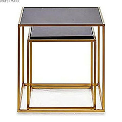 Jeu de 2 tables Noir Doré 50 x 50 x 50 cm
